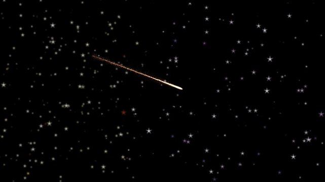 animation of meteor on black background 