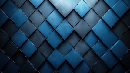 Minimalist Blue background with diamond patterns for design, banner template. Featuring white space in the center of the page for text. Ideal for geometric minimalist wallpapers with a stylish touch.