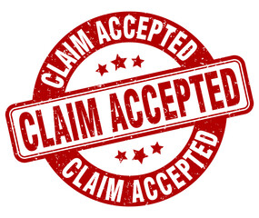 claim accepted stamp. claim accepted label. round grunge sign