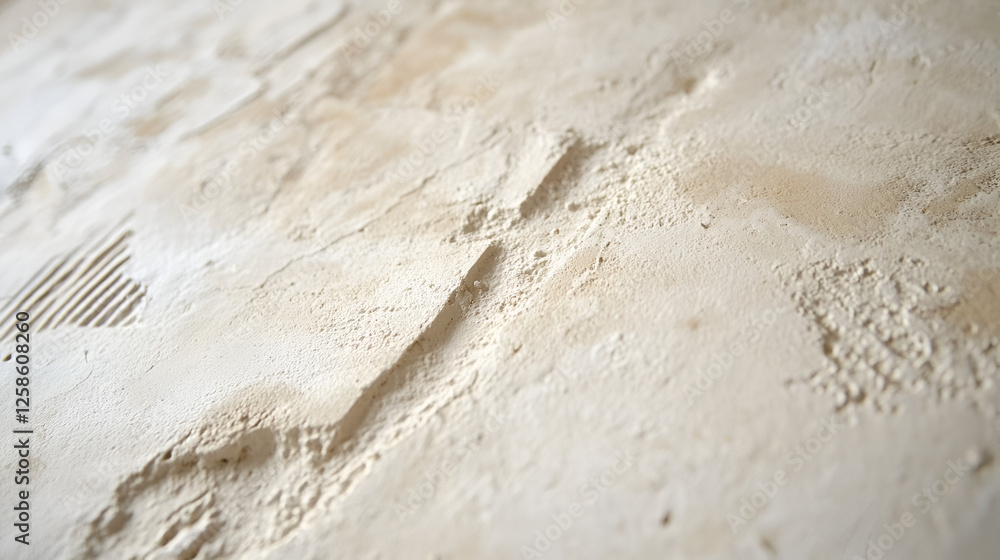 Poster textured beige surface: close-up view of an off-white textured surface with various patterns and imp
