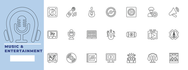 Music_and_Entertainment vector and line art