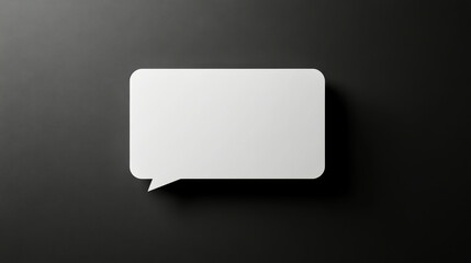 Modern glossy speech bubble on a sleek black background with subtle shadows