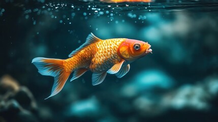 Orange Fish Swimming in Aquarium
