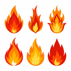 fire flames set