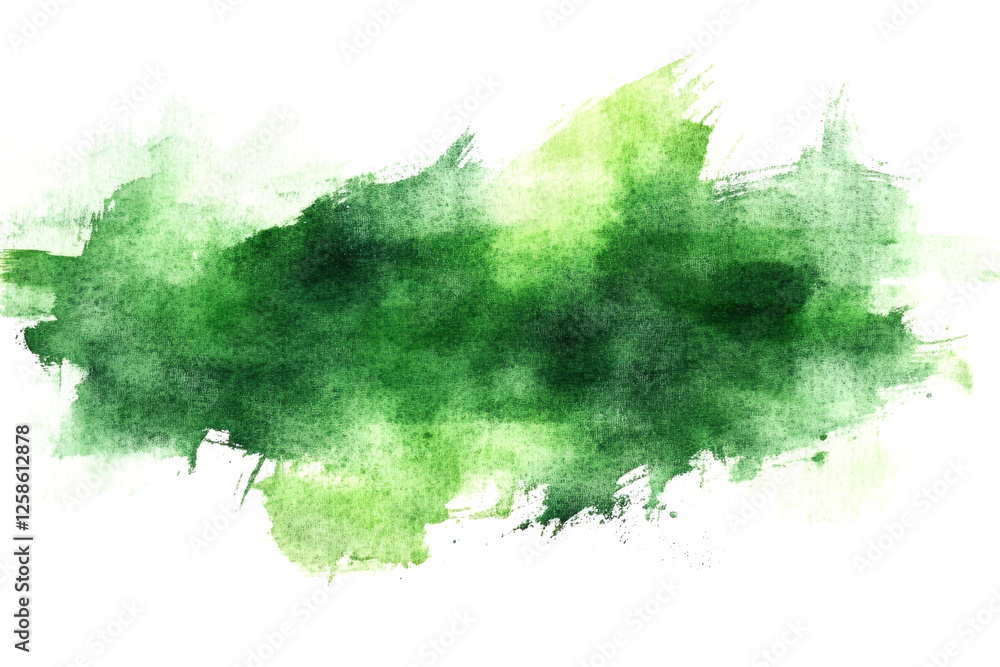 Poster green watercolor stains creating an abstract background with copy space