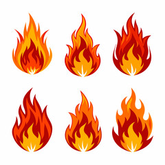 fire flames set