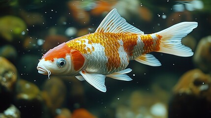 Ornamental fish swimming in aquarium