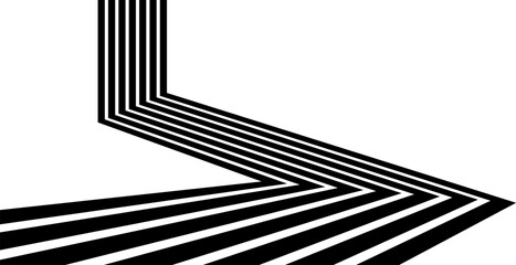 Abstract perspective line stripes background. optical art illusion.