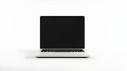 Fototapeta premium Silver Laptop on White Background