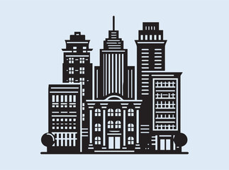 Obraz premium Towering Skyscraper Silhouette Art