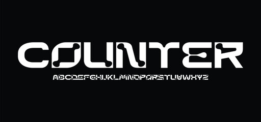Abstract digital modern alphabet fonts. Typography technology electronic dance music future creative font.
