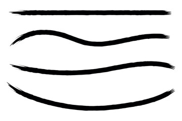 Fototapeta premium Set of hand drawn marker line vector illustration design element grunge strokes doodle lines underline scribble