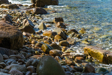 pebble beach and wave