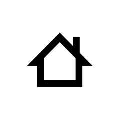 Home icon, house icon or sign.
