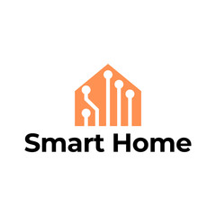 Smart house logo. Smart home logo icon with wireless connection concept.