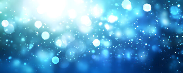 Obraz premium Abstract Blue Bokeh Background with Sparkling Lights and Glowing Particles