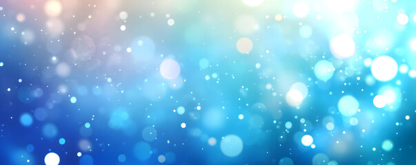 Obraz premium Abstract Blue and White Bokeh Background with Sparkling Lights and Glowing Particles