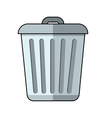 Art & Illustration of silver trash can vector