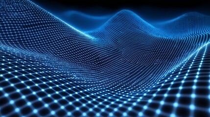 Fototapeta premium A futuristic neon grid, bending and warping
