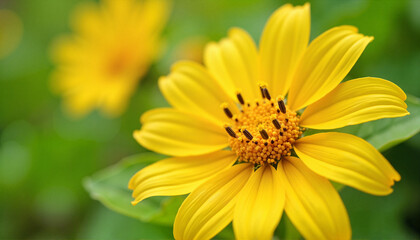 Vibrant yellow flower showcasing fine pollen detail, nature's beauty, Pollen allergy