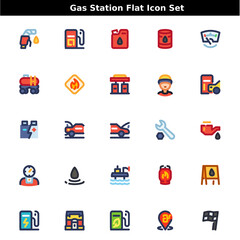 Gas Station icon set 25 icons
