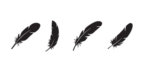Feather Silhouette Vector Set