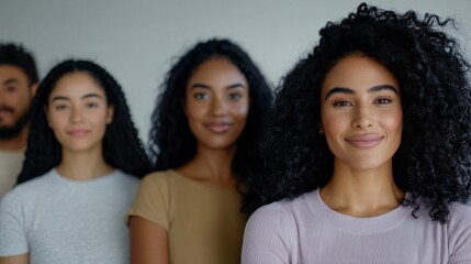 Smiling Diverse Group Portrait of Young Women and Man