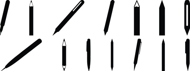 Pen silhouette set vector design big pack of writing illustration and icon