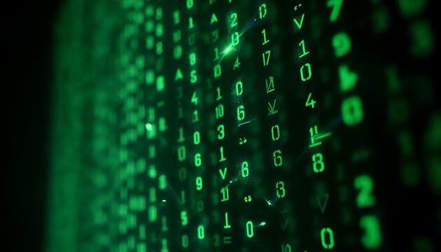 Green Digital Rain - The Matrix Code Background