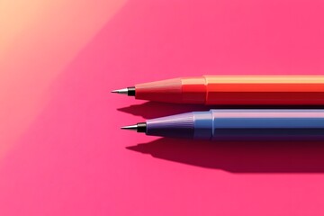 Fototapeta premium Colorful pen light and shadow under the sunshine