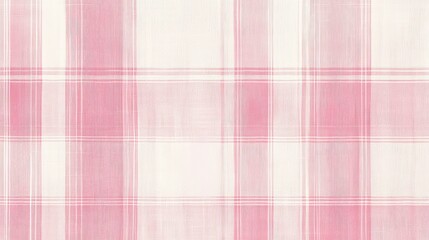 A pink-and-white plaid pattern suitable for use as wallpaper, backdrop, or wall art