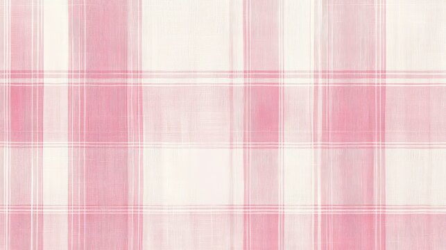 A pink-and-white plaid pattern suitable for use as wallpaper, backdrop, or wall art