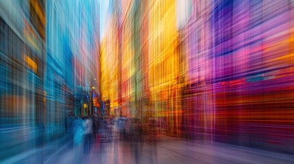 Vibrant Cityscape: A Symphony of Motion and Color