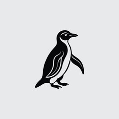 Naklejka premium Download Penguin Vector Silhouette in high-quality EPS formats. Perfect for logos, designs, and digital artwork. Get your penguin clipart now!
