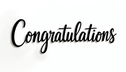 Hand drawn lettering phrase congratulations isolated on white background.
