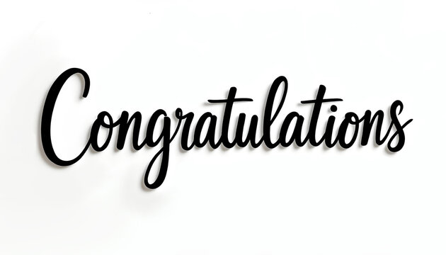 Hand drawn lettering phrase congratulations isolated on white background.

