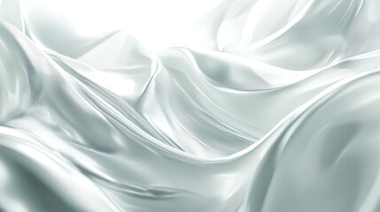 Obraz premium A soft, flowing texture of white silk fabric, creating an elegant and serene atmosphere, perfect for backgrounds and design projects.