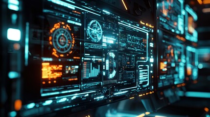 Fototapeta premium Futuristic Technology Interface: A Glimpse into the Digital World