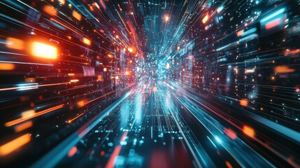 Fototapeta premium Digital Speed: A Journey Through Cyberspace
