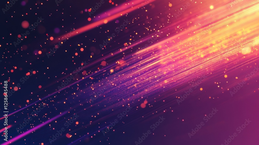 Poster a stunning abstract background showcasing dynamic light streaks and colorful particles, perfect for 