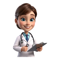 Female doctor holding a clipboard and pen