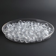 Transparent PVC Pellets Displayed in an Oblate Ellipse Formation
