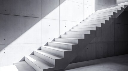 Obraz premium Modern Concrete Staircase: Architectural Design and Light