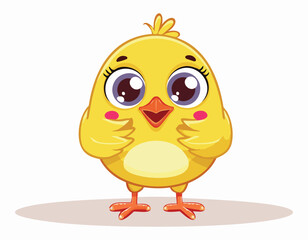 A cute Easter chick cartoon simple flat design vector.