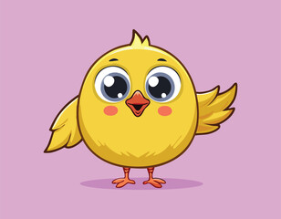 A cute Easter chick cartoon simple flat design vector.