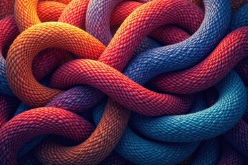 Fototapeta premium Interwoven lines create complex patterns, muted tones , muted, texture