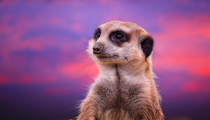 lovable meerkat on purple historical past oncept meerkat cuteness red backgrounds lovable animals wildlife photography