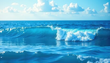 Serene ocean, cool whitecaps cresting deep blue water , whitecaps, color