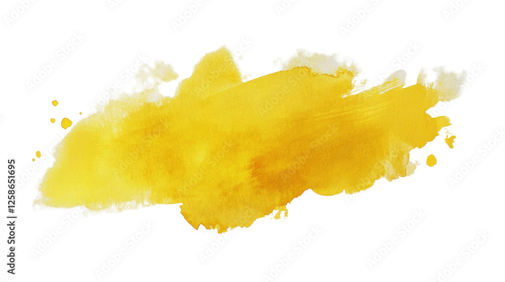 Poster yellow brush stroke creating a textured artistic background with transparent background