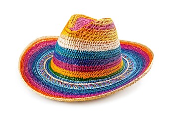 Colorful sombrero hat isolated on a white background